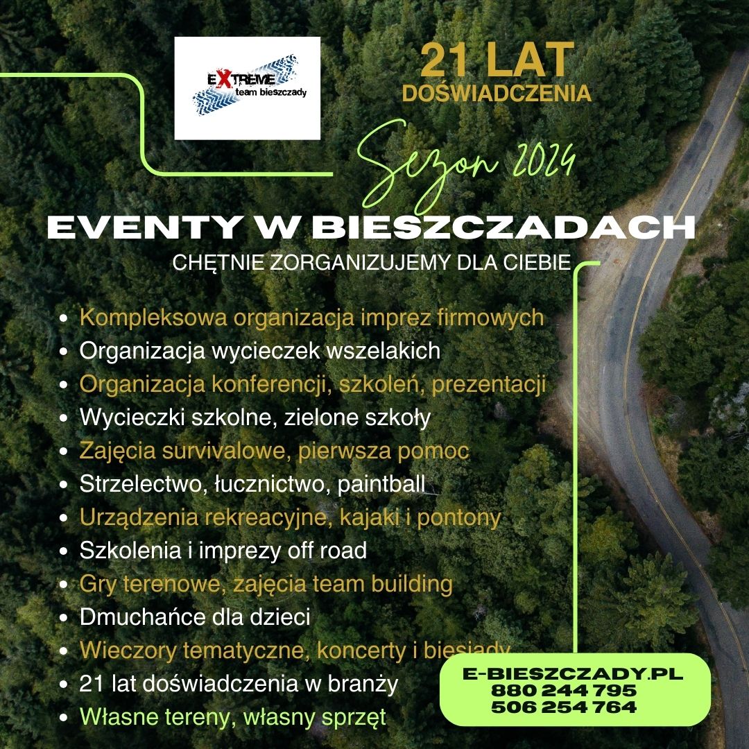 Eventy firmowe, imprezy integracyjne w Bieszczadach